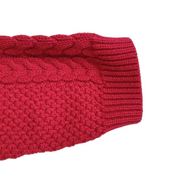 NWT Les Coyotes de Paris Red Sweater Size XS Cable Knit Cotton Crew Neck - Picture 8 of 16